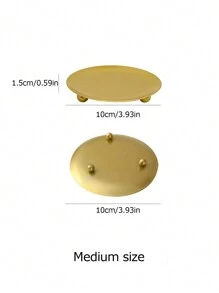 1 bucă farfurie decorativă din fier Suport pentru lumânări Suport pentru lumânări Placă pentru lumânări cu LED și lumânări de ceară, conuri de tămâie, spa, tavă de depozitare bijuterii pentru nunți