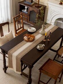 1pc Boho Style Woven Table Runner, Tassel Decor, Suitable For Restaurant, Living Room Table Decor, Party Decoration & Holiday Gift, Multiple Size Options,Fall Decor,Autumn Decor,Room Decor