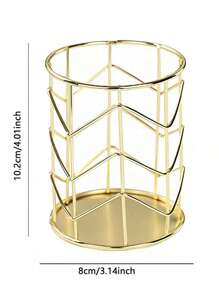 SHEIN 1 pièce Porte-stylo en métal ajouré, rangement simple pour le maquillage pour la Saint-Valentin, le mariage de la Saint-Valentin, l'anniversaire