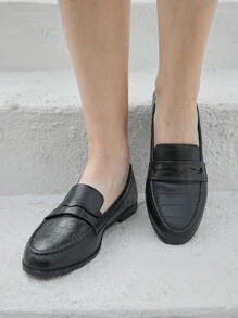 CUCCOO BIZCHIC Women's Solid Color Minimalist Flat Shoes, Casual Daily Wear For Christmas And New Year Holiday Vibe Fall And Winter - Black - View 3