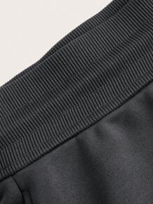 SHEIN BASICS Women's Comfortable Low Waist Sports Shorts With Slit, Hot Pants, Spring/Summer - Dark Grey - View 8