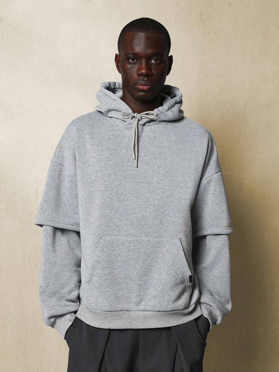 SUMWON Sudadera con capucha de capa doble premium, prenda deportiva y casual de uso diario, de tela doble y diseño cómodo, para otoño e invierno