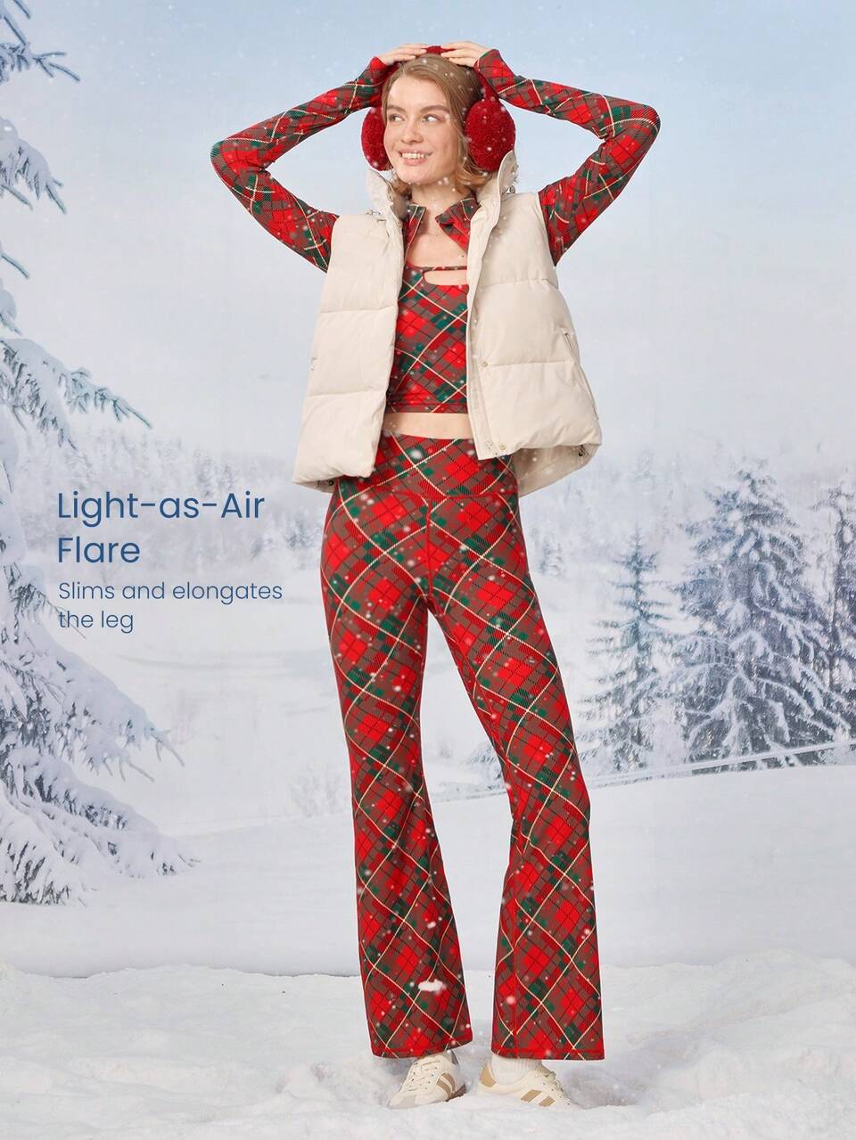 31" FeatherFit™ High Waist Flare-Leg Leggings Christmas Gifts Holiday Low Impact Yoga Pilates Daily Spring Summer