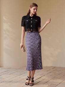 MOTF PREMIUM 空间染色斜裁毛衣裙 - 紫色 - 查看 6