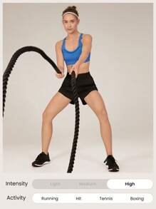 GLOWMODE High Support Mesh Max Convertible Strap Sports Bra Gym Workout Quick Dry Moisture Wicking - Blue - View 8