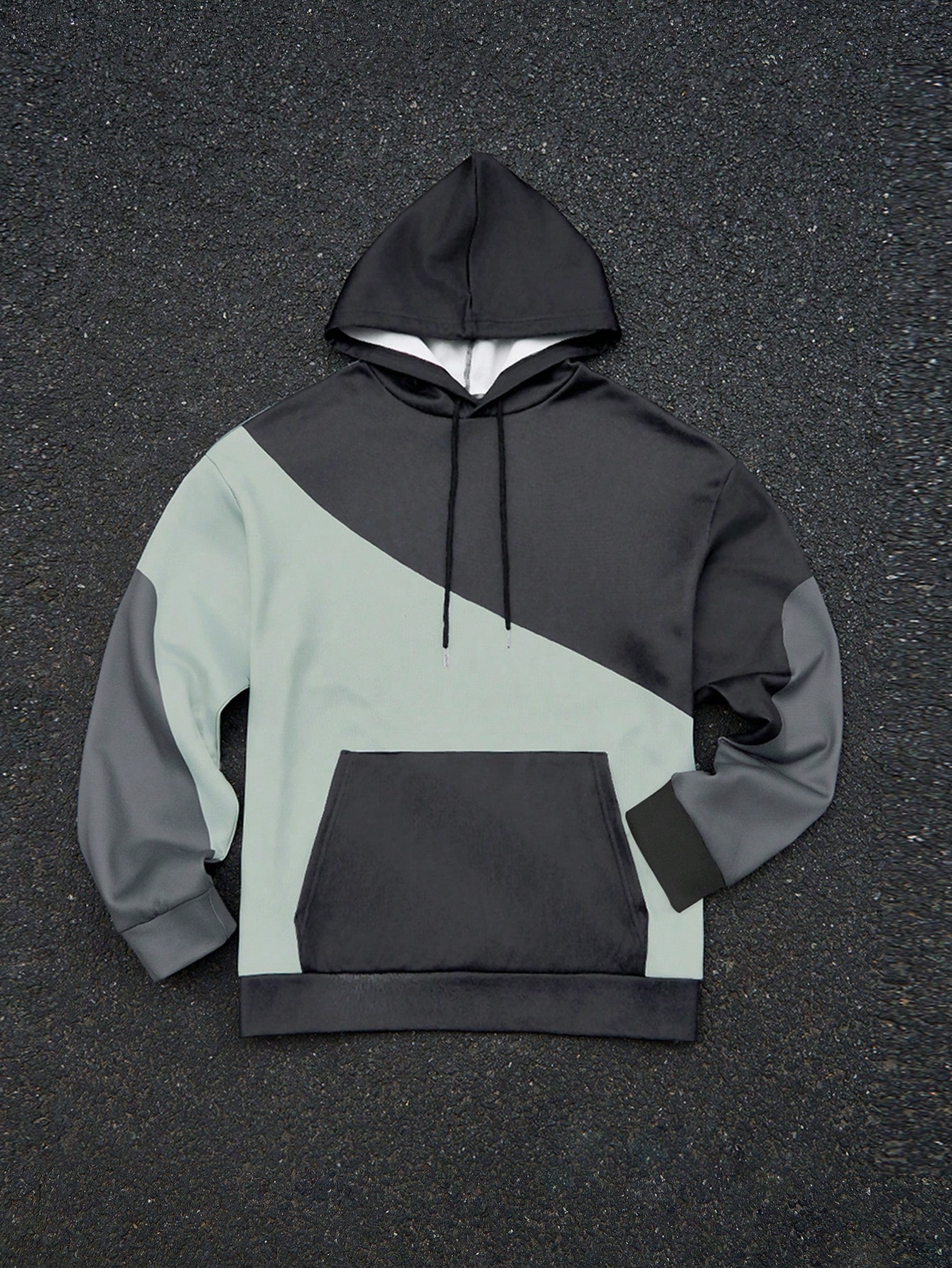 Manfinity Dauomo Men's Hooded Sweatshirt, Men's Contrast Color Hoodie, Spring Casual Top