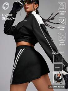 Innovista Women Loose Fit Zip Up Pfas Free Colorblock Sports Jacket,Zip Up Woman Jacket,Fall Woman Outfits,Women Jackets,Y2K Jackets,Party,Outdoor Jacket,Run,Black And White Jacket,Fall Winter Women Outfit,Winter Women Jacket,Outdoor Camping,Winter Women Clothes, Jacket