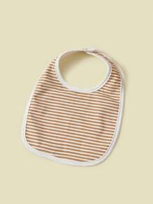 Set de 6 baberos para bebé, a rayas y de unicolor, diseño neutro unisex, para la dentición