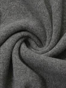 DAZY Minimalist Solid Color Loose Long House Dress Pajama - Grey - View 7