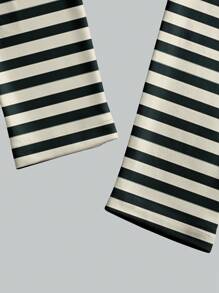 Glamance Artemosfera Artist 女士休闲简约黑色条纹针织 T 恤，适合冬季分层穿着、外出、度假、节日