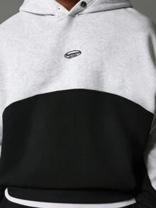 SUMWON Sudadera con capucha de bloque de color Sumwon, esencial casual de estilo de vida cómodo y atlético para el invierno y el otoño, ropa de estar en casa y uso diario en la calle