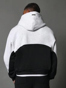 SUMWON Sudadera con capucha de bloque de color Sumwon, esencial casual de estilo de vida cómodo y atlético para el invierno y el otoño, ropa de estar en casa y uso diario en la calle