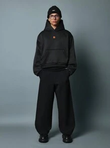 SUMWON Oversized Fleece Essential Hoodie Heavyweight Winter Kangaroo Pocket Streetwear Casual Daily Comfort Wear