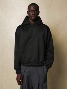 SUMWON Unisex Streetwear Oversized Pullover Hoodie Better Luck Next Time Back Print Graphic Urban Statement Sports Loungewear Casual Outerwear Autumn Winter - Black - View 2