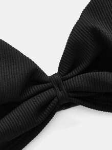 Swim Mod Women's Solid Color Minimalist Fashion Swimwear Top, Suitable For Holiday Beach Summer - Black - View 4