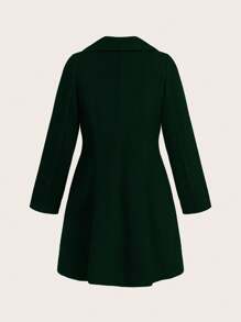 SHEIN Clasi Women Casual Solid Color Double-Breasted Overcoat, Autumn/Winter