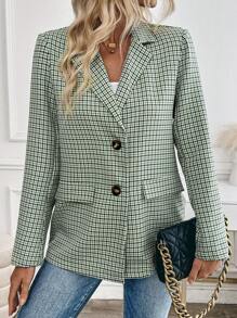 BizChic Loose Plaid Blazer, Minimalist Fashion Casual Everyday Wear