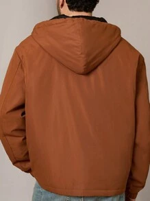 Mainfolk Men's Casual Loose Fit Woven Jacket,Shades Of Brown,Autumn,Modest,Hiking Lightweight Long Sleeve Zipper Jacket For Everyday Wear,Fall Winter Gifts - Bronze - View 2