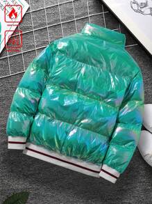 Manfinity EMRG Men's Winter Jacket With Zipper Pockets, Minimalist Casual Everyday Wear - Mint Green - View 2