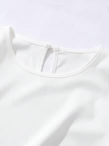 Set de 2 piezas: Top informal de cuello alto y camisa en unicolor para adolescentes