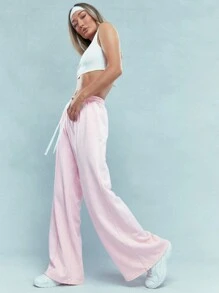 MISSGUIDED Spodnie dresowe z szerokimi nogawkami i ściągaczami w ściegu plisowanym, odzież zimowa