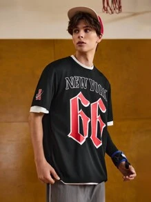 Gym Rark 男友风男士字母印花圆领短袖日常健身运动 T 恤 - 黑色 - 查看 5