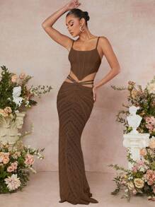 L'Amorae Lace Crop Top & Mermaid Hem Skirt Two Pieces Set