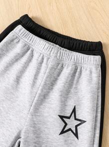 Pantalón de chándal con cintura elástica y forro térmico para niñas preadolescentes, color básico negro y gris, para otoño/invierno