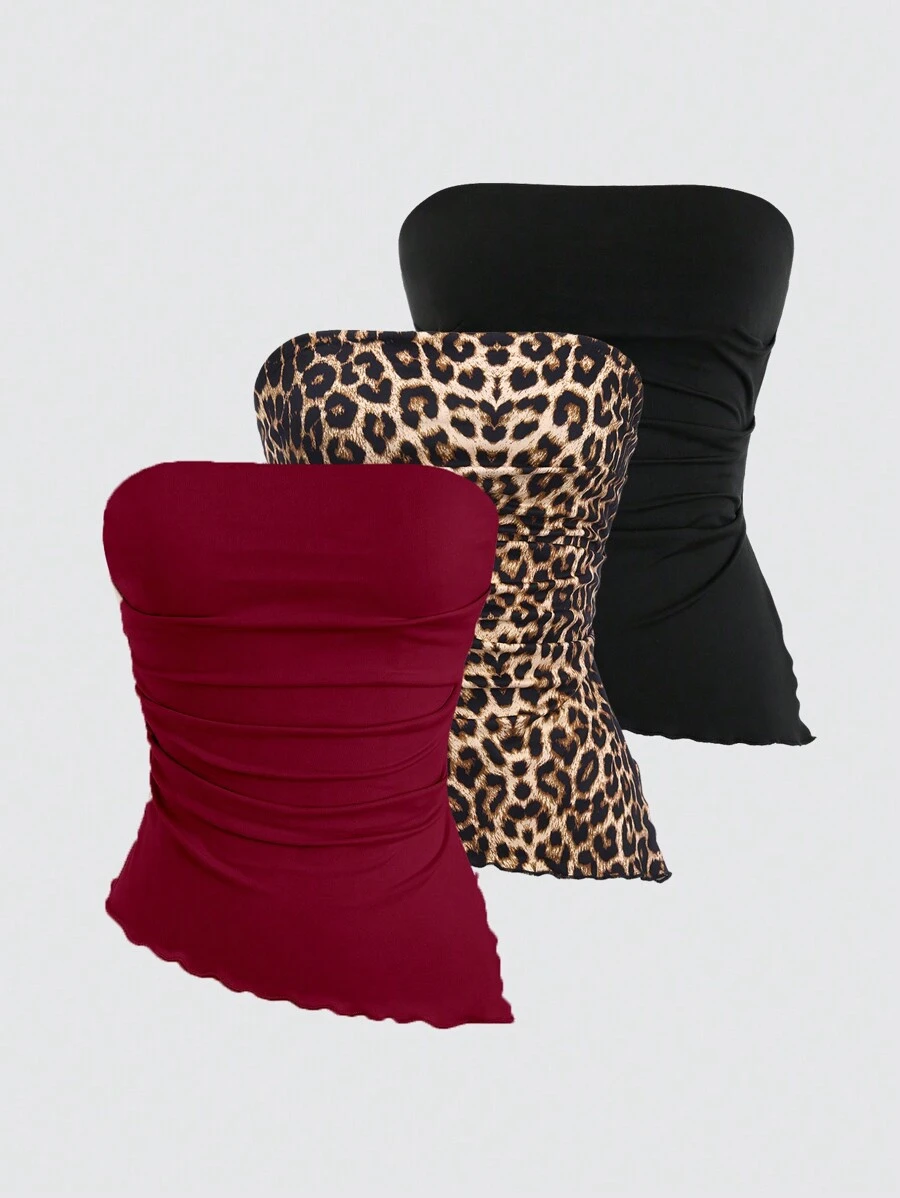 Sweetra 女士 Y2K 性感荷叶边不对称下摆抹胸