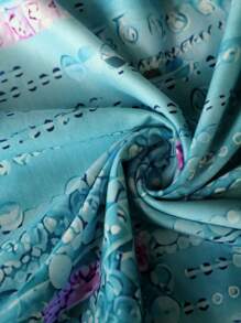 EMERY ROSE 女式秋季长袖印花拼接V领褶皱超长休闲T恤图案T恤女式春季上衣