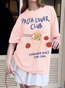 INAWLY Women's Summer Short Sleeve Printed T-Shirt - Pink - View 4