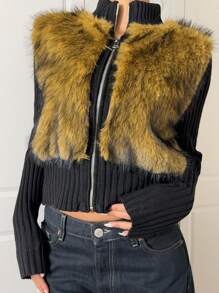 SHEIN EZwear Męska jednokolorowa bluzka z długim rękawem ze sztucznej skóry, swobodny sweter, prosty design