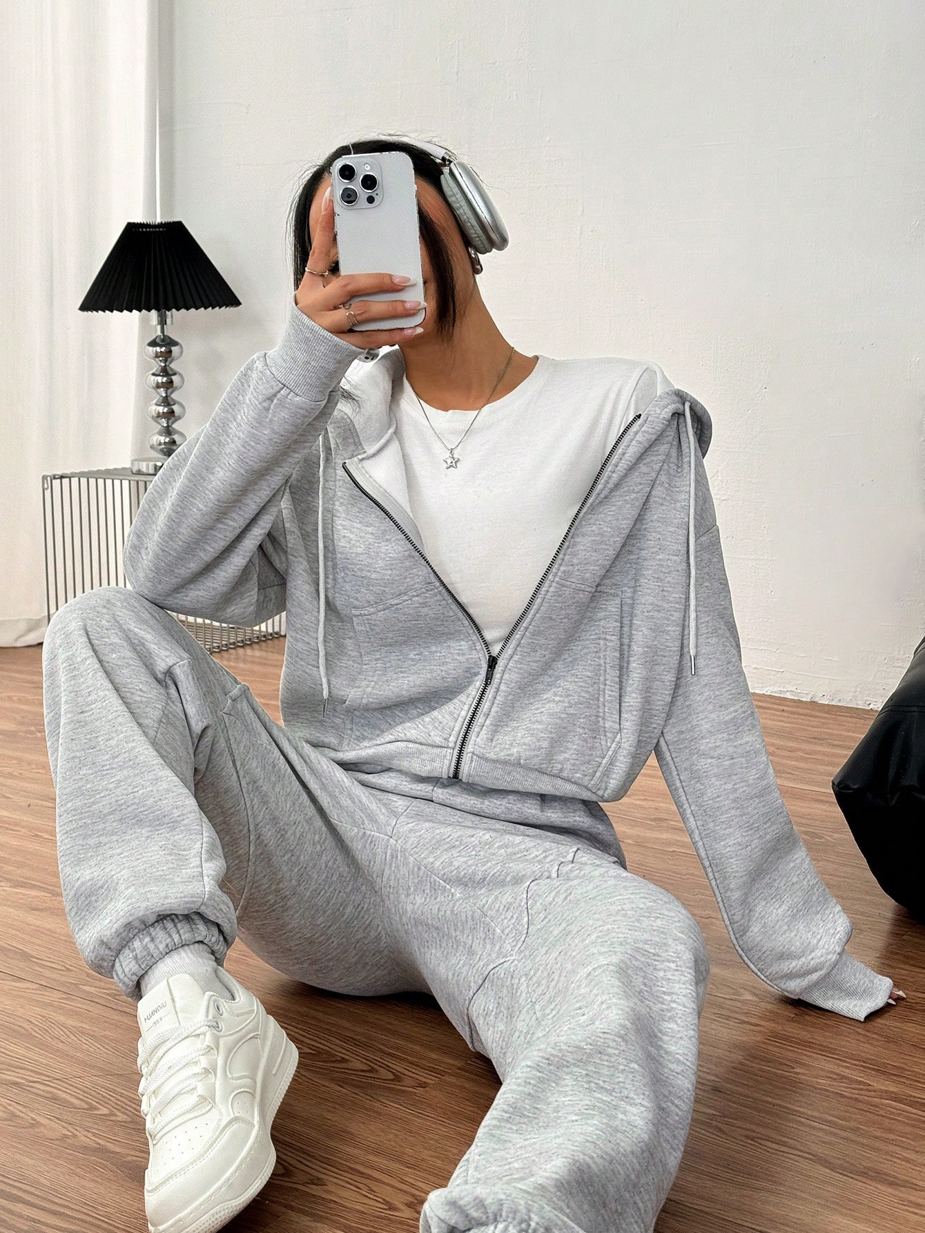 Rina Fox – طقم نسائي قطعتين كاجوال (بلوزة بقبعة +...