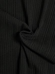 Flirla Plus Size Summer Casual Elegant V-Neck Ruffle Sleeve Short Hem T-Shirt - Black - View 8