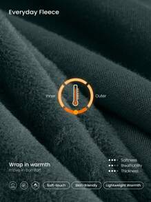 GLOWMODE Everyday Fleece Regular Ribbed Trim Sweatshirt With Kangaroo Pocket Daily Casual Fall Winter - Mistle Toned - View 4
