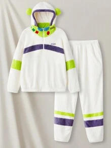 Manfinity VCAY 2pcs Men's Knit Casual Hooded Sweatshirt With Drawstring Waist And Ankle Cuff Pants Set