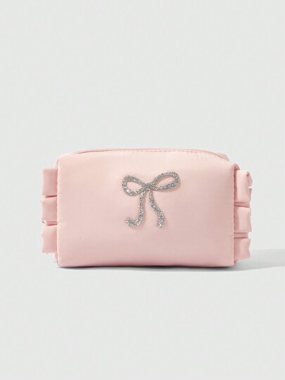 Kawaii Porta monete vintage rosa da donna, borsetta cosmetica + linguetta a forma di stella