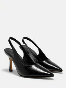 CUCCOO CURVES Chaussures à talons hauts simples, polyvalents et mode, style décontracté grande largeur - Noir - Voir 4