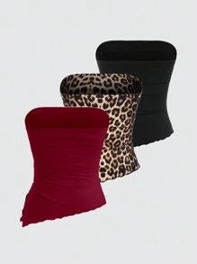 Sweetra 女士 Y2K 性感荷叶边不对称下摆抹胸