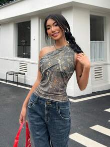 SHEIN Unity Body de mujer con estampado gráfico de estilo callejero - Multicolor - Ver 4