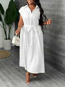 Slaydiva Vestido elegante de encaje con diseño floral y tirantes con lazo para mujer de talla grande