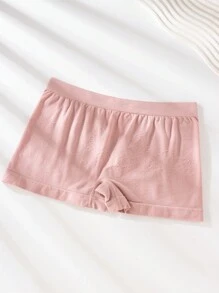 Set de 3 piezas de bragas de tiro alto minimalistas de unicolor y plisadas para adolescentes