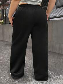 SHEIN EZwear Plus Size Loose Rabbit Print Jogger Pants, Casual Wear For Autumn/Winter