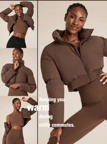 GLOWMODE 防风轻便保暖短款罗纹袖口飞行员羽绒夹克日常休闲冬季