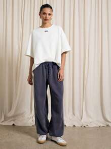 AiiRZ Athletic Jogger Sweatpants With Side Piping Drawstring Waist Relaxed Fit Perfect For Loungewear Workout Fall Winter Athleisure Wear - Navy Blue - View 6