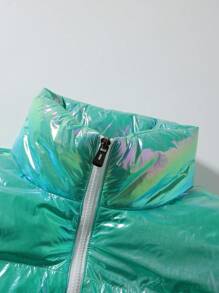 Manfinity EMRG Men's Winter Jacket With Zipper Pockets, Minimalist Casual Everyday Wear - Mint Green - View 4