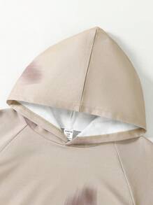 2pcs/Set Tween Girls Wasteland Streetwear Casual Hooded Sweatshirt And Pants Set, Suitable For Outdoor Streetwear, Spring/Autumn - Khaki - View 7