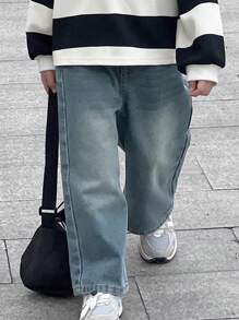 Dazy Kids 年轻女孩牛仔裤 - 淺色水洗藍 - 查看 4