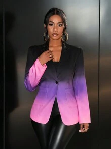 Slaydiva Blazer casual da donna con stampa a degradé autunnale
