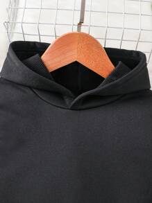 Bộ đồ nỉ dài tay in họa tiết thời trang thoải mái và đa năng cho bé trai - màu đen - Xem 3